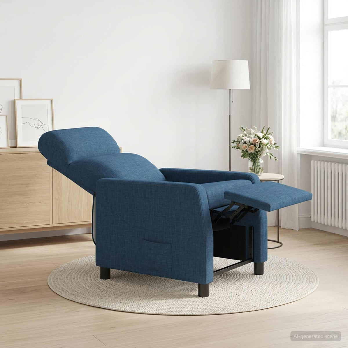 Vidaxl relaxfauteuil blauw stof
