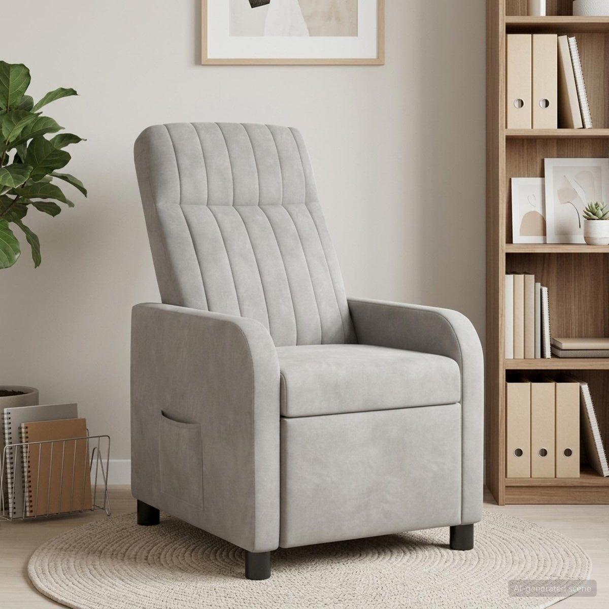Vidaxl relaxfauteuil lichtgrijs fluweel