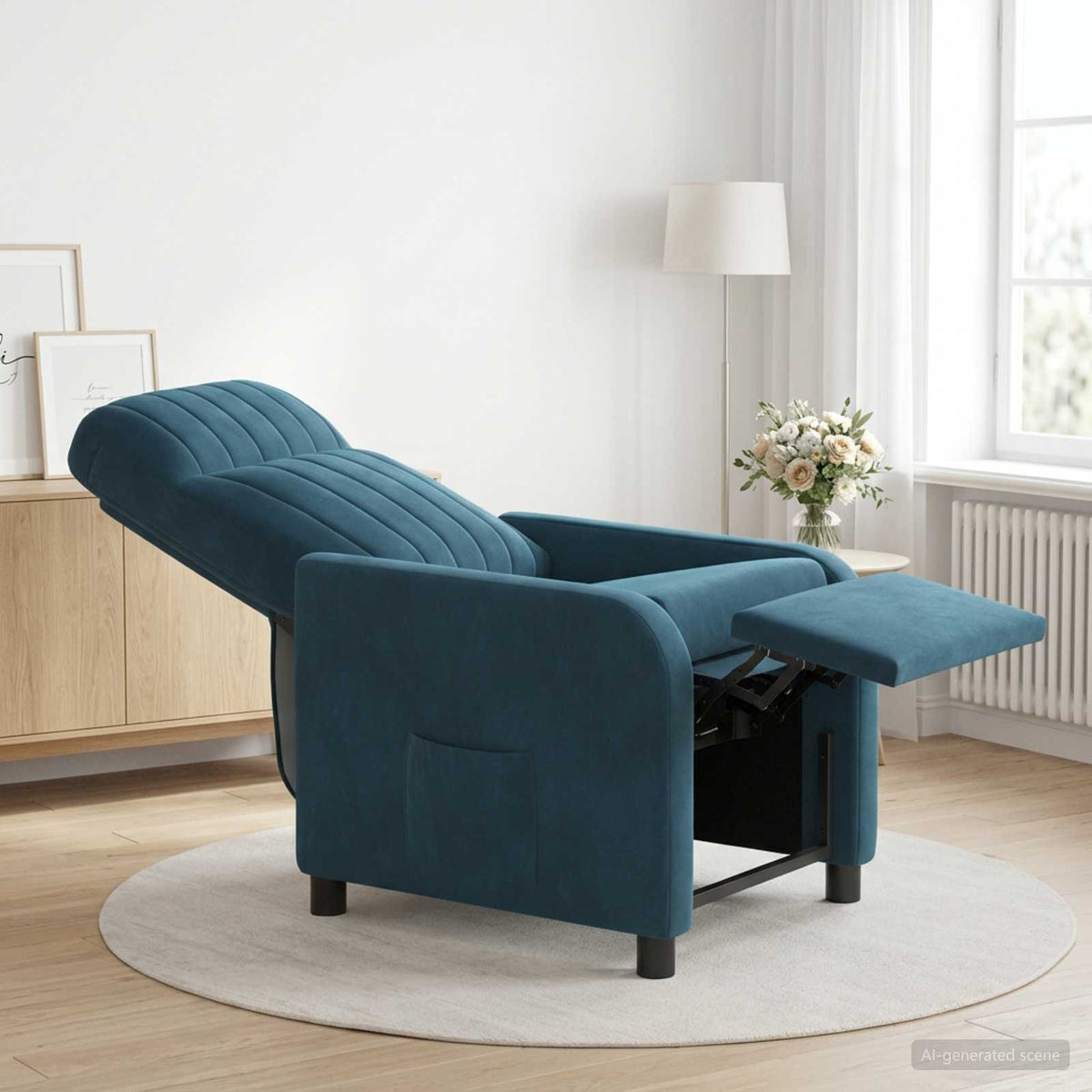 Vidaxl relaxfauteuil blauw fluweel
