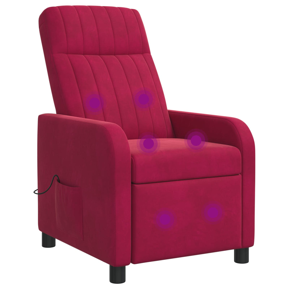 Vidaxl massage recliner wijnrood fluweel