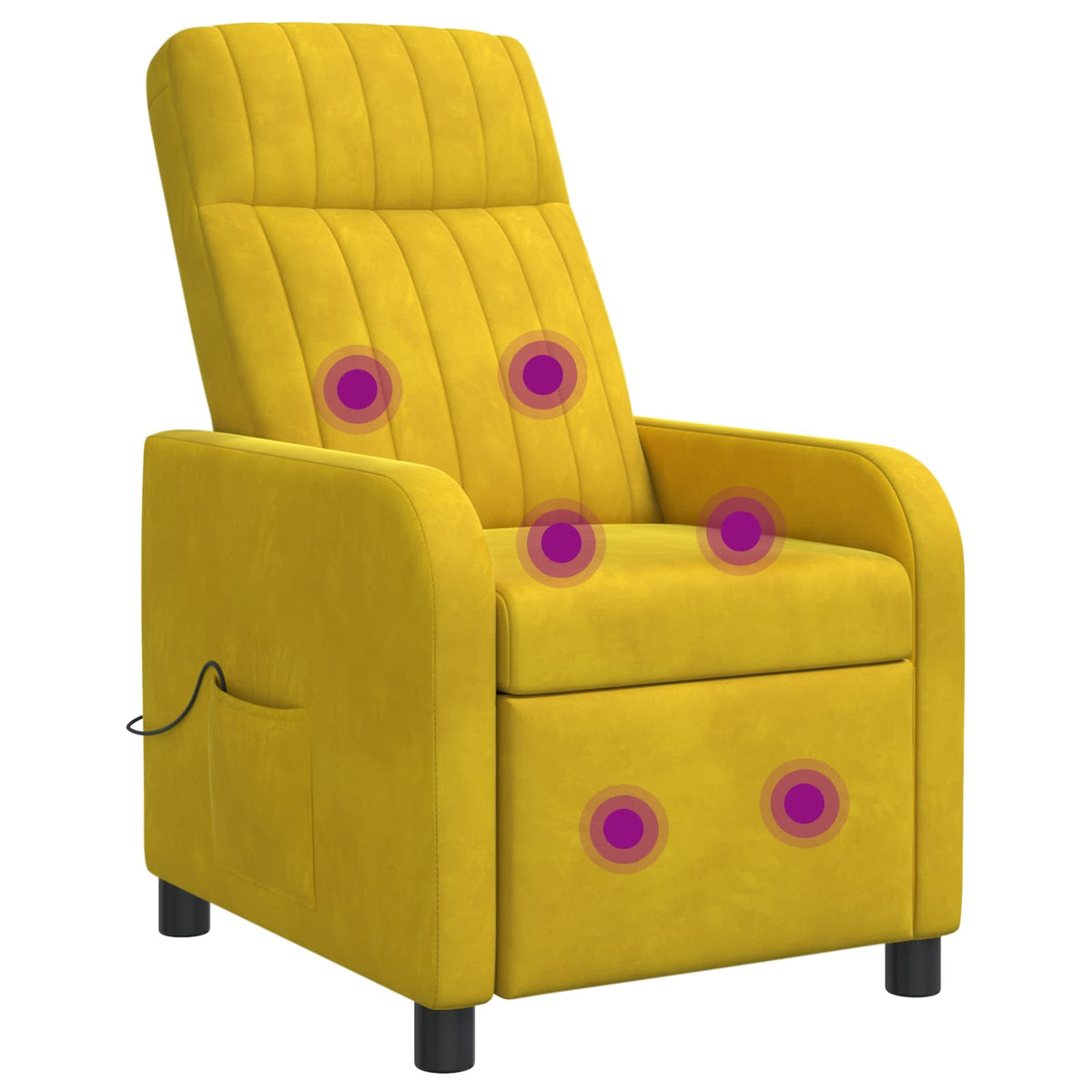 Vidaxl massage recliner geel fluweel