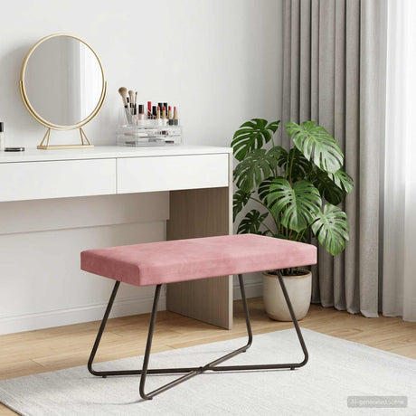 Vidaxl bank roze 80 x 40 x 45 cm fluweel