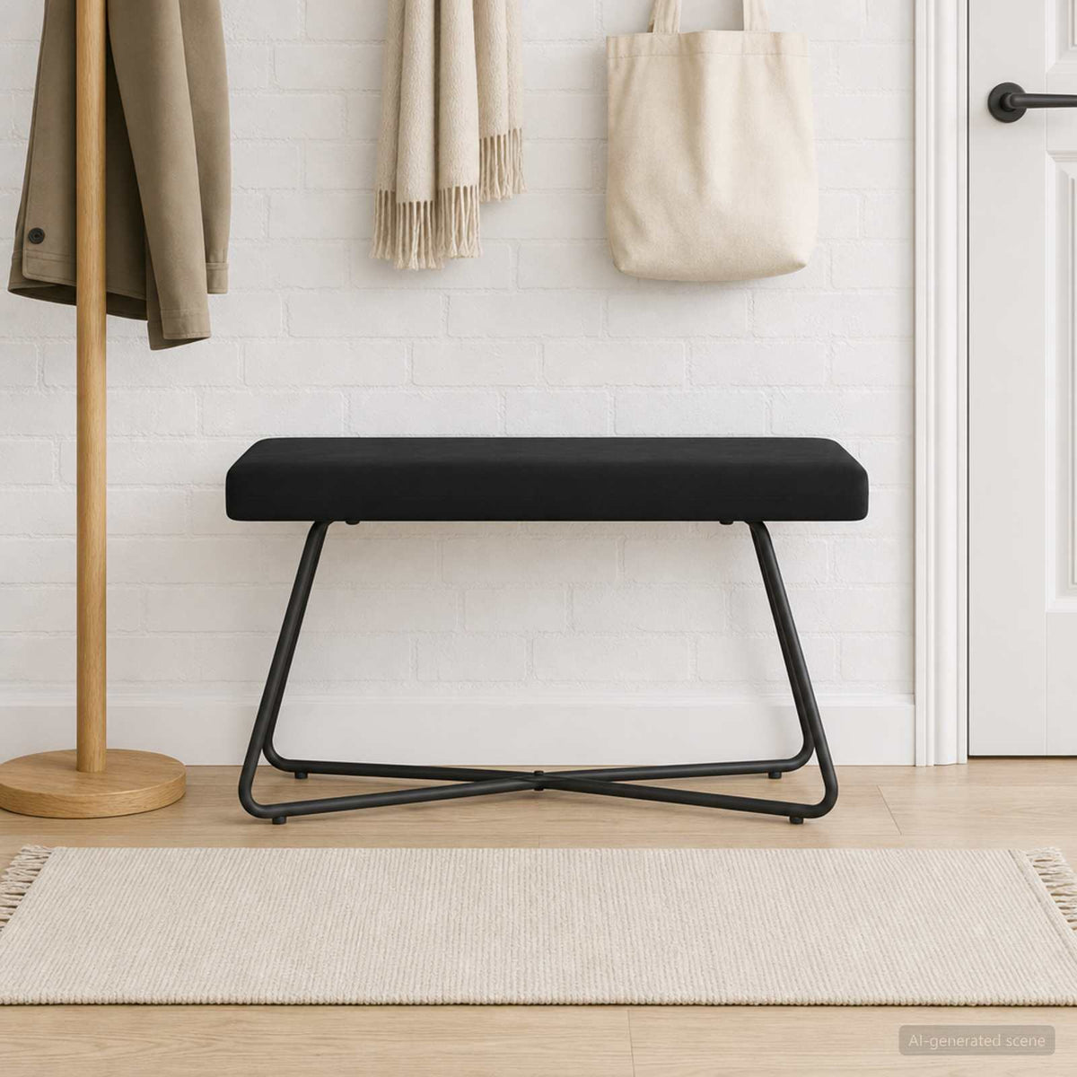 Vidaxl bank zwart 80 x 40 x 45 cm fluweel