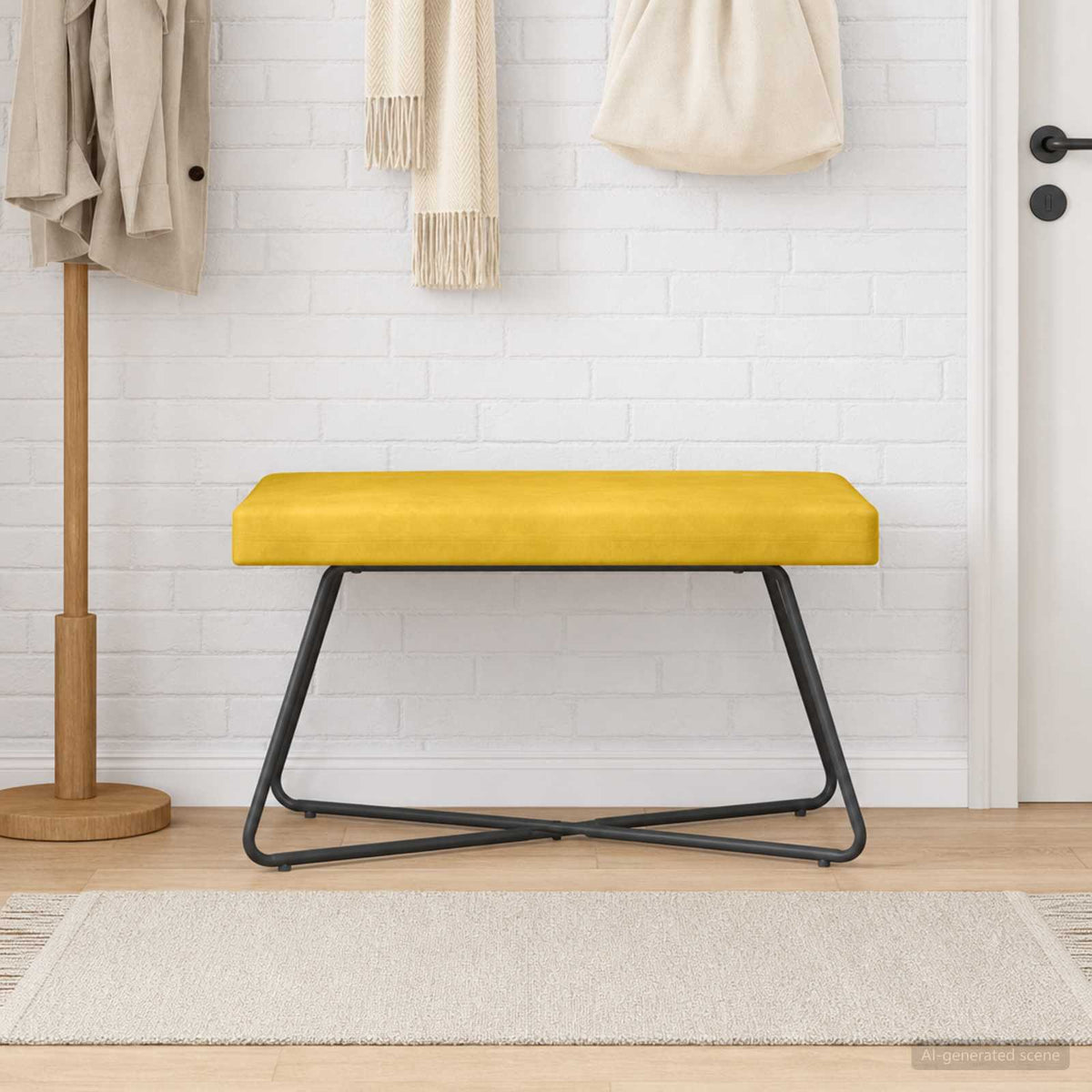 Vidaxl bank geel 80 x 40 x 45 cm fluweel