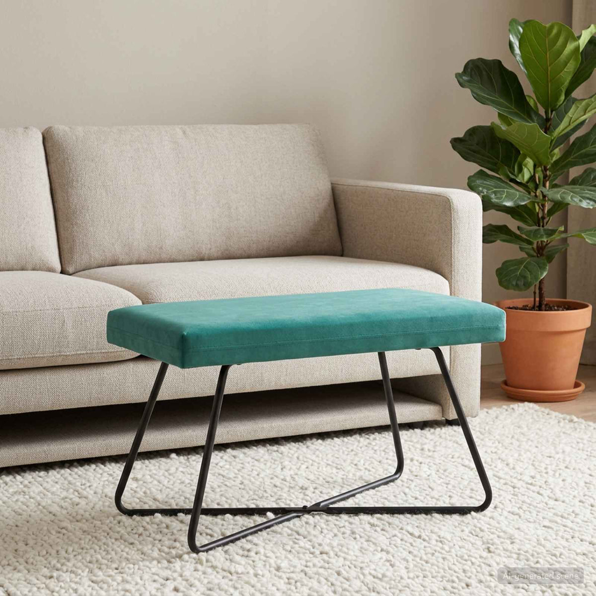 Vidaxl bank turquoise 80 x 40 x 45 cm fluweel