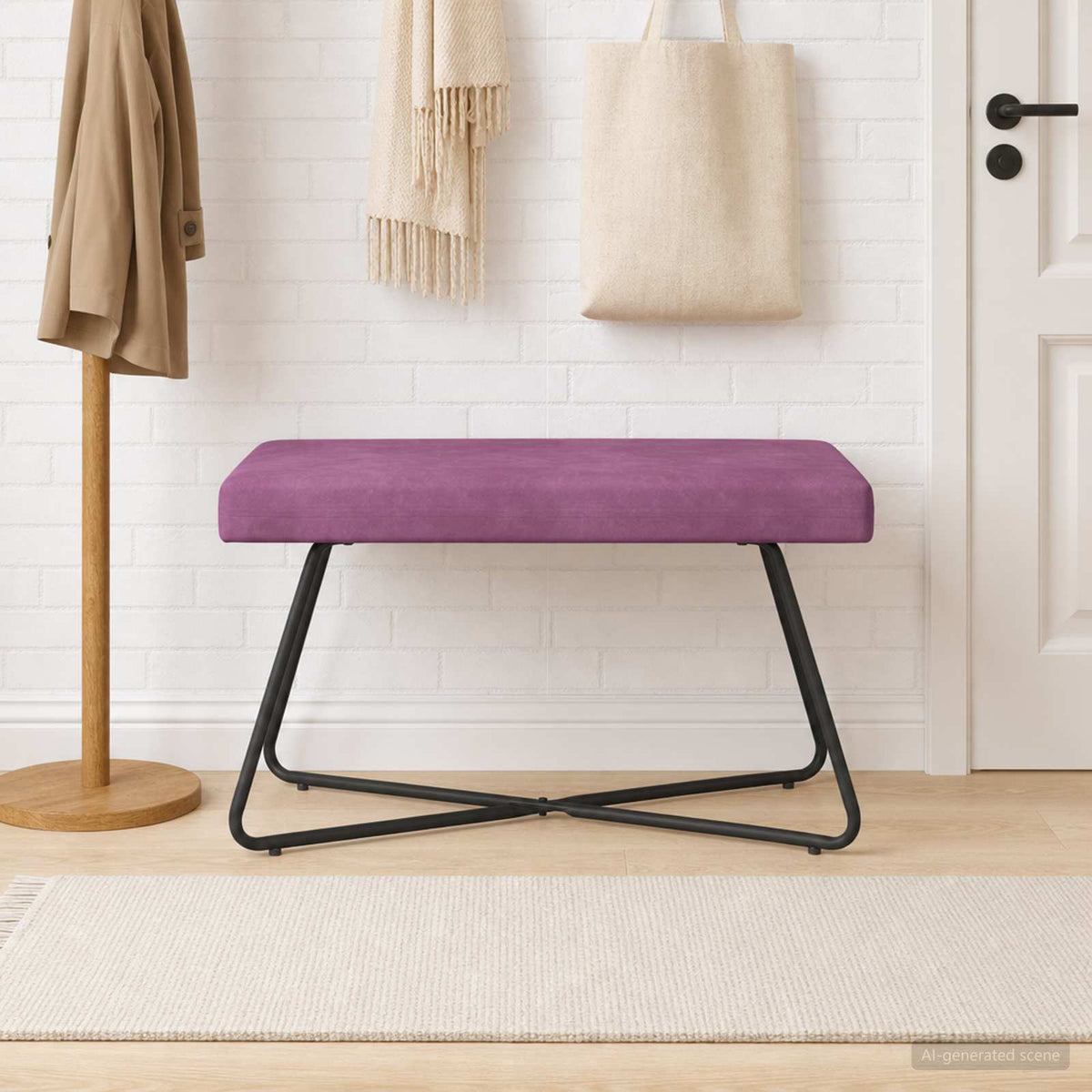 Vidaxl bank paars 80 x 40 x 45 cm fluweel