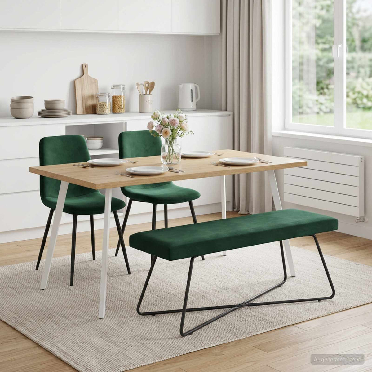 Vidaxl bank donkergroen 110 x 40 x 45 cm fluweel