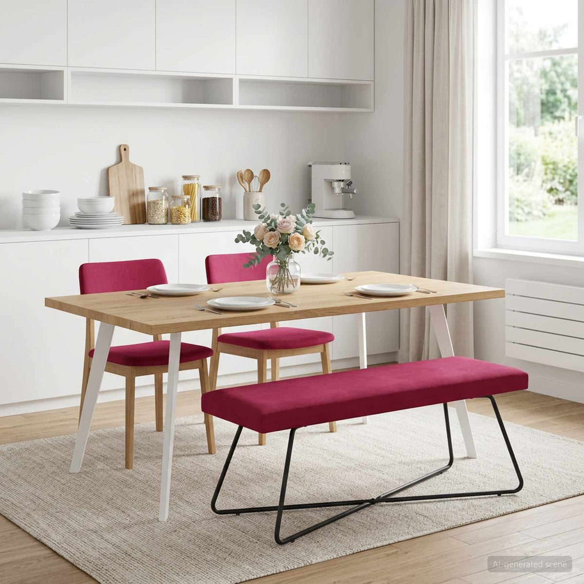 Vidaxl bank wijnrood 110 x 40 x 45 cm fluweel