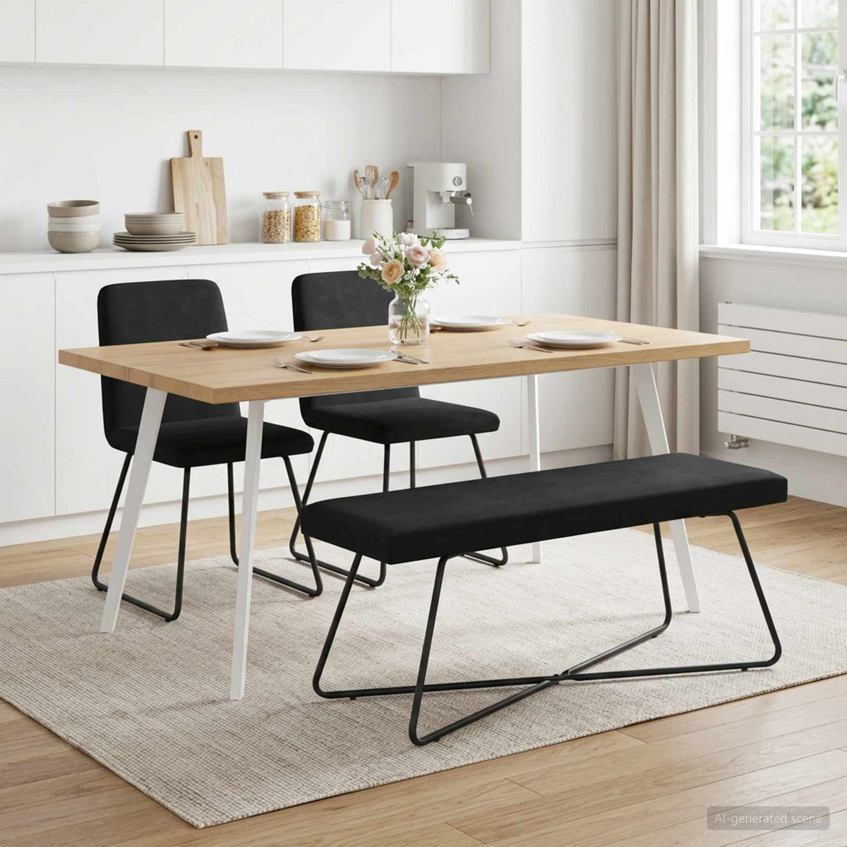 Vidaxl bank zwart 110 x 40 x 45 cm fluweel