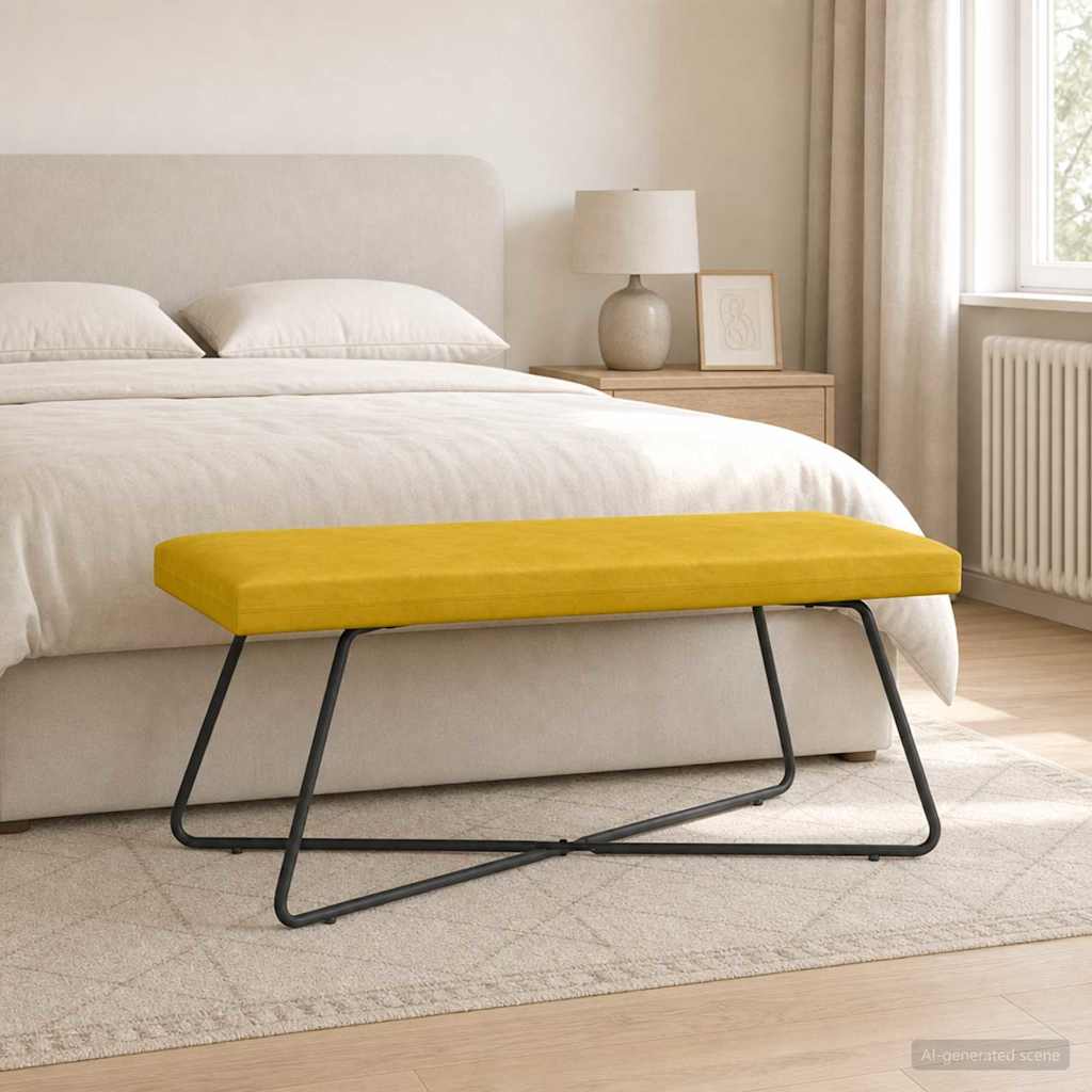 Vidaxl bank geel 110 x 40 x 45 cm fluweel