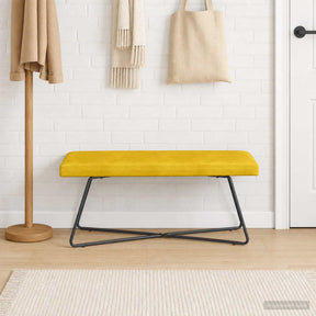 Vidaxl bank geel 110 x 40 x 45 cm fluweel