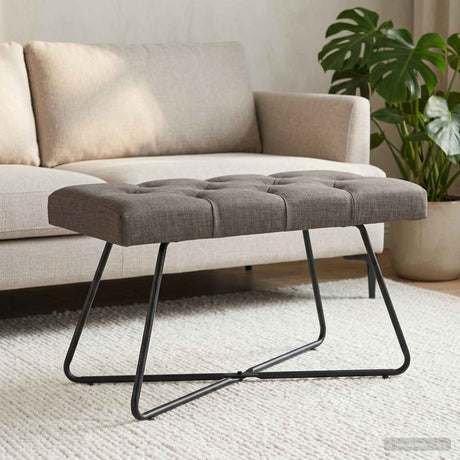Vidaxl bank met knoopverstelling donkerbruin 80 x 40 x 46 cm stof