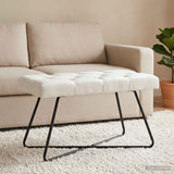Vidaxl bank met knoopverstelling wit 80 x 40 x 46 cm stof