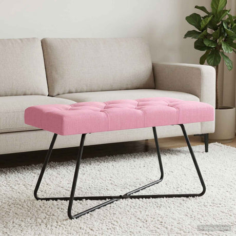 Vidaxl bank met knoopverstelling roze 80 x 40 x 46 cm stof