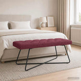 Vidaxl bank met knoopverstelling wijnrood 110 x 40 x 46 cm stof