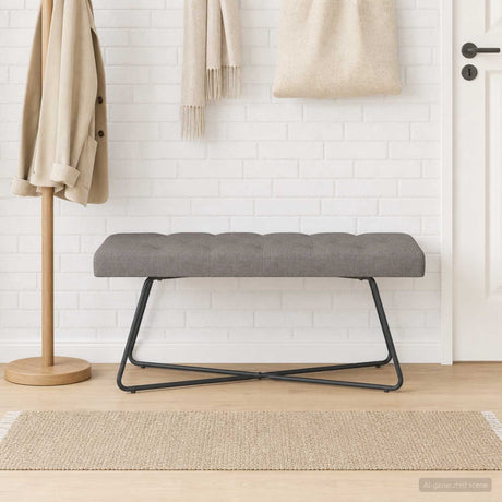 Vidaxl bank met knoopverstelling taupe 110 x 40 x 46 cm stof