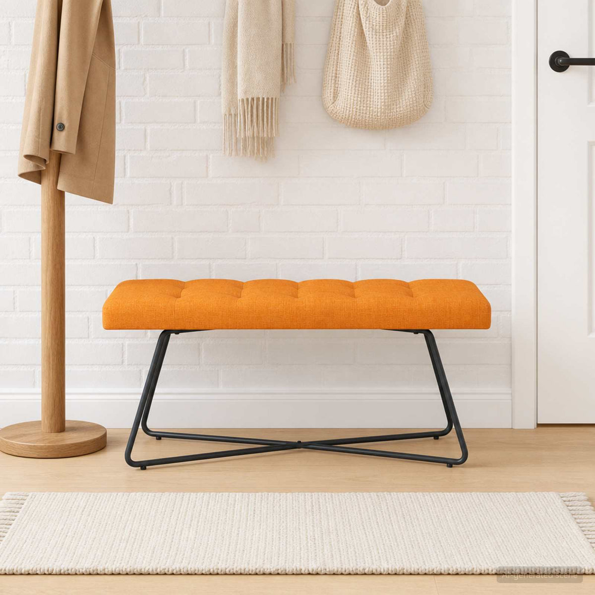 Vidaxl bank met knoopverstelling donkergeel 110 x 40 x 46 cm stof