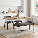 Vidaxl knop-gestept bankje met kussens donkergrijs 110 x 40 x 46 cm