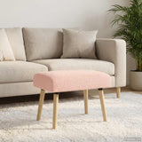Vidaxl bank effen roze 60 x 40 x 45 cm bouclé