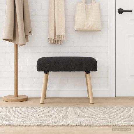 Vidaxl bank effen zwart 60 x 40 x 45 cm bouclé