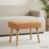 Vidaxl bank effen beige 60 x 40 x 45 cm bouclé