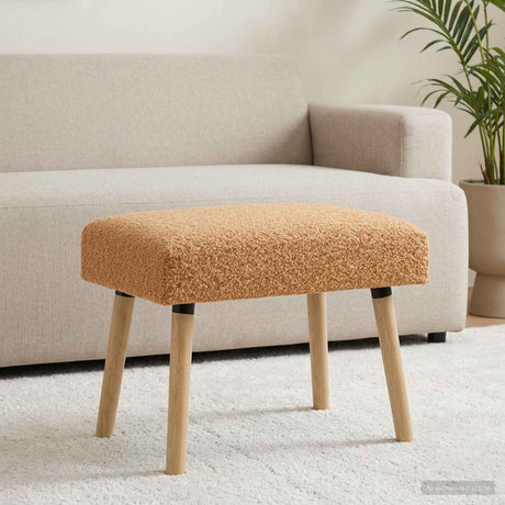 Vidaxl bank effen beige 60 x 40 x 45 cm bouclé