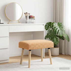 Vidaxl bank effen beige 60 x 40 x 45 cm bouclé