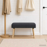 Vidaxl bank effen donkergrijs 80 x 40 x 46 cm bouclé