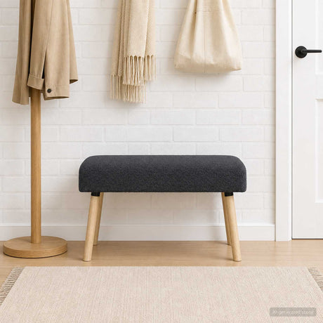 Vidaxl bank effen donkergrijs 80 x 40 x 46 cm bouclé