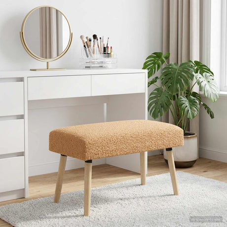 Vidaxl bank effen beige 80 x 40 x 46 cm bouclé