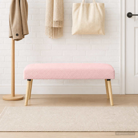 Vidaxl bank effen roze 110 x 40 x 46 cm bouclé