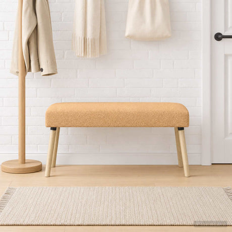 Vidaxl bank effen beige 110 x 40 x 46 cm bouclé