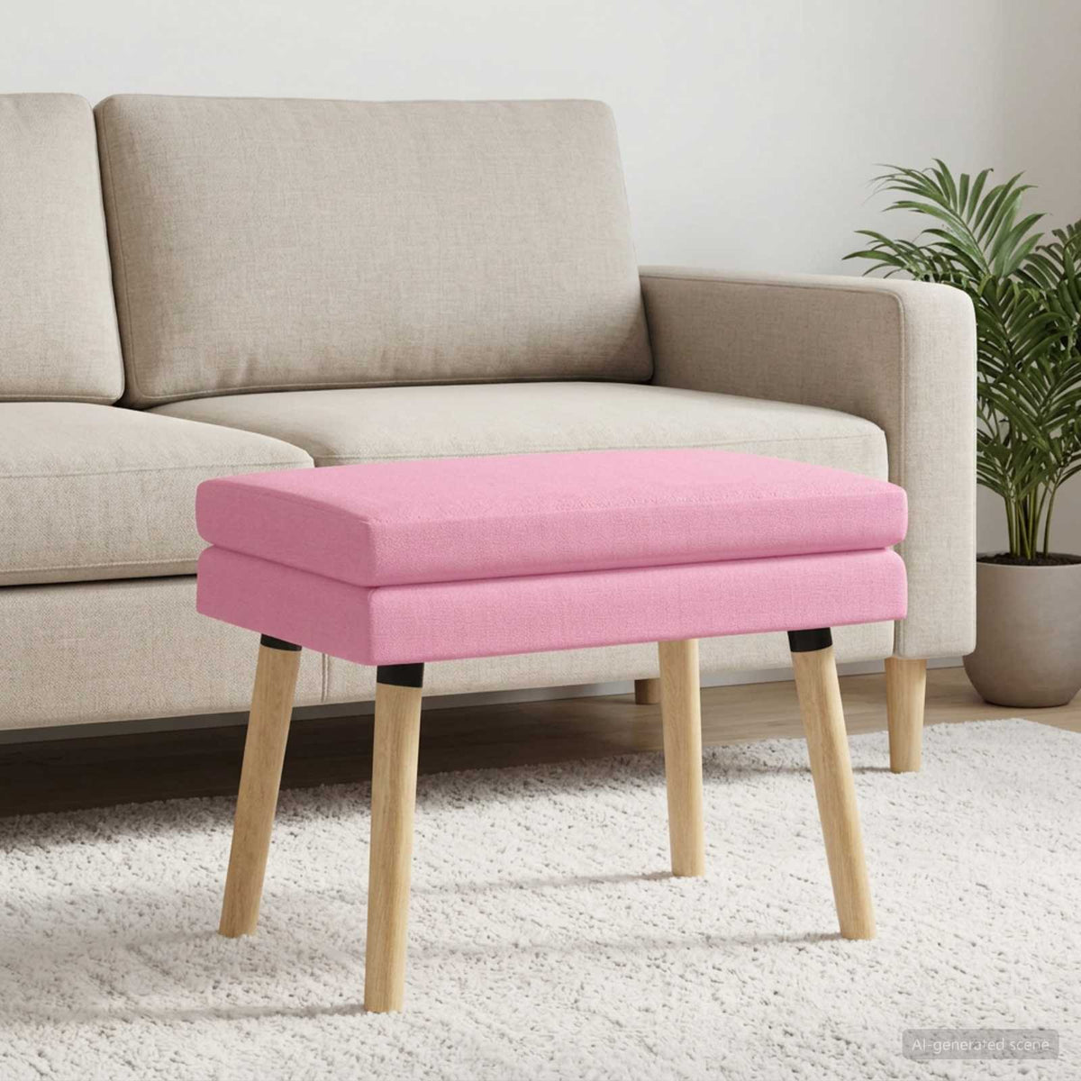 Vidaxl dubbel laagige bank roze 60 x 40 x 46 cm stof