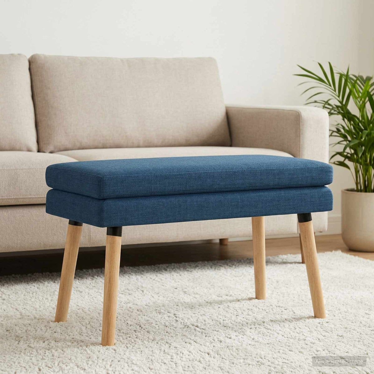 Vidaxl dubbel laagige bank blauw 80 x 40 x 47 cm stof