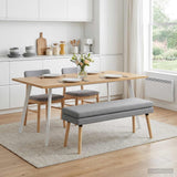 Vidaxl dubbel laagige bank lichtgrijs 110 x 40 x 47 cm stof