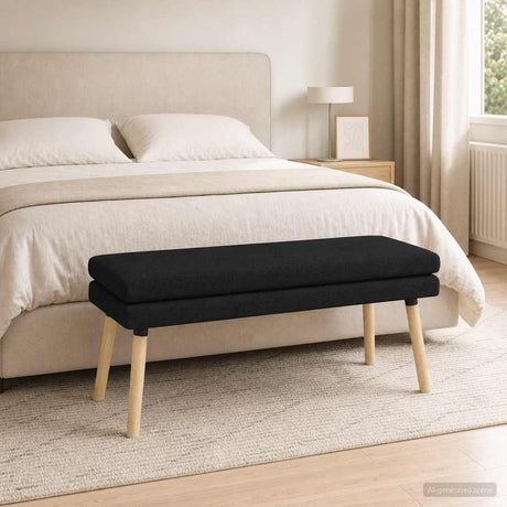 Vidaxl dubbel laagige bank zwart 110 x 40 x 47 cm stof