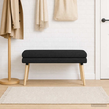 Vidaxl dubbel laagige bank zwart 110 x 40 x 47 cm stof