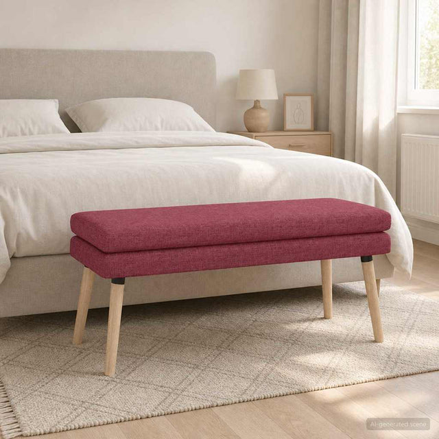 Vidaxl dubbel laagige bank wijnrood 110 x 40 x 47 cm stof