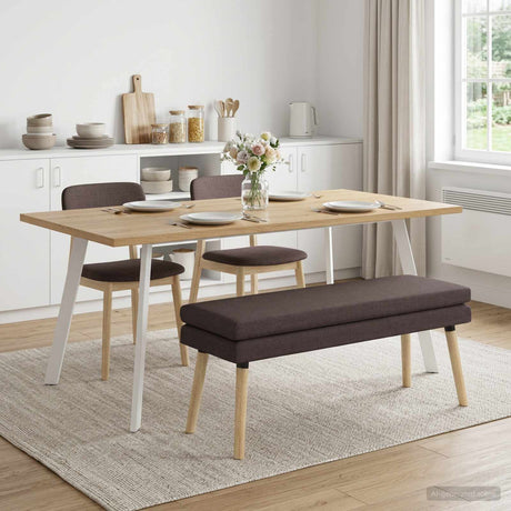 Vidaxl dubbel laagige bank donkerbruin 110 x 40 x 47 cm stof