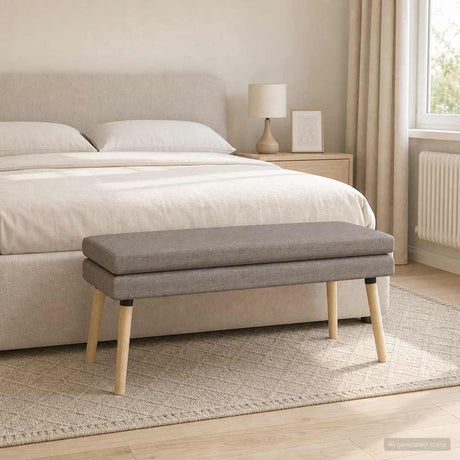 Vidaxl dubbel laagige bank taupe 110 x 40 x 47 cm stof