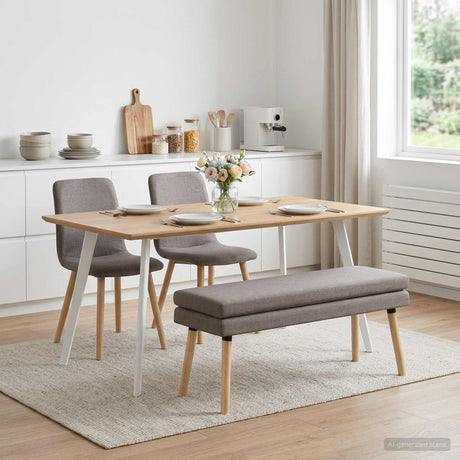 Vidaxl dubbel laagige bank taupe 110 x 40 x 47 cm stof