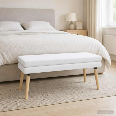 Vidaxl dubbel laagige bank wit 110 x 40 x 47 cm stof