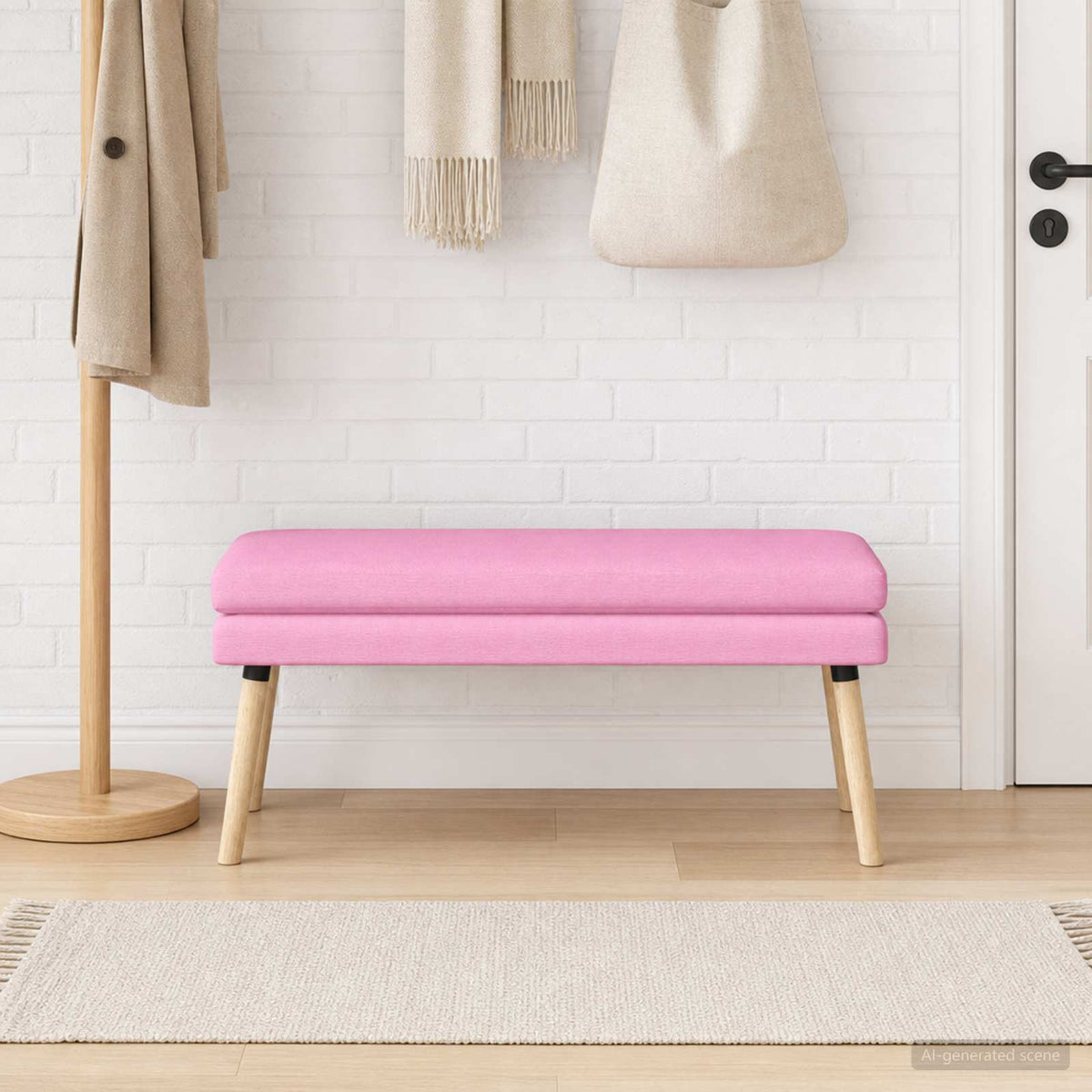 Vidaxl dubbel laagige bank roze 110 x 40 x 47 cm stof