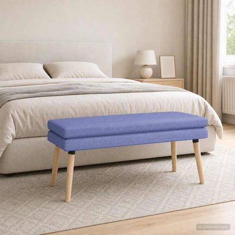Vidaxl dubbel laagige bank jeans blauw 110 x 40 x 47 cm stof