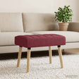 Vidaxl kanaal-geplooide bank wijnrood 60 x 40 x 45 cm stof