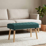 Vidaxl kanaal-geplooide bank donkergroen 80 x 40 x 46 cm stof