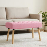 Vidaxl kanaal-geplooide bank roze 80 x 40 x 46 cm stof