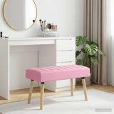 Vidaxl kanaal-geplooide bank roze 80 x 40 x 46 cm stof