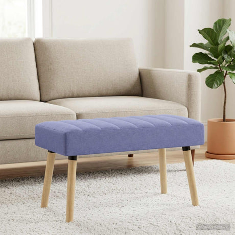 Vidaxl kanaal-geplooide bank jeans blauw 80 x 40 x 46 cm stof