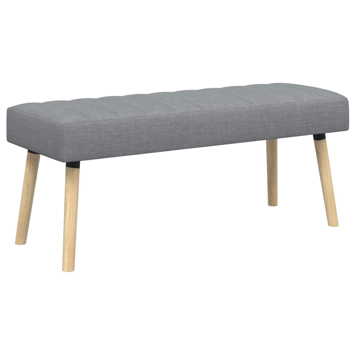 Vidaxl kanaal-geplooide bank lichtgrijs 110 x 40 x 46 cm stof